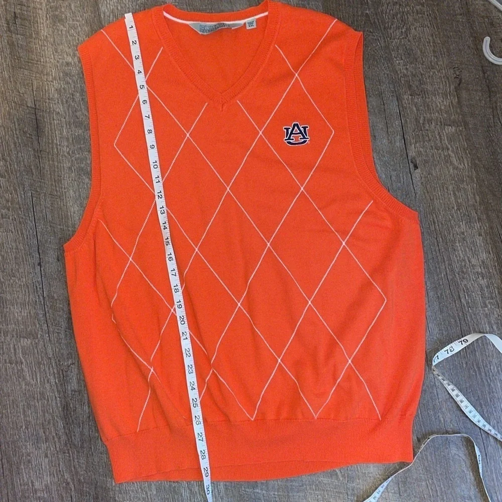 Campus Specialties Auburn University Orange White Argyle Knit Sweater Vest XXL
